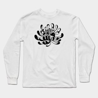 Lotus Black Flower Long Sleeve T-Shirt